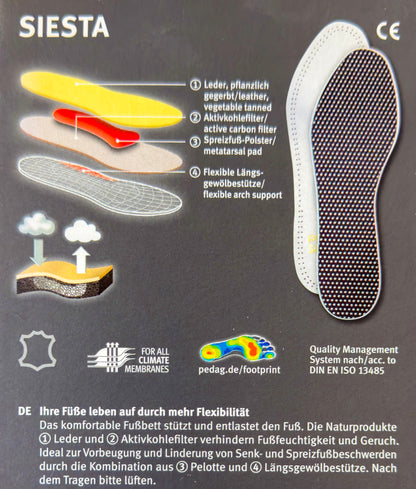 pedag Siesta - Flexible Schuheinlagen - Schafleder