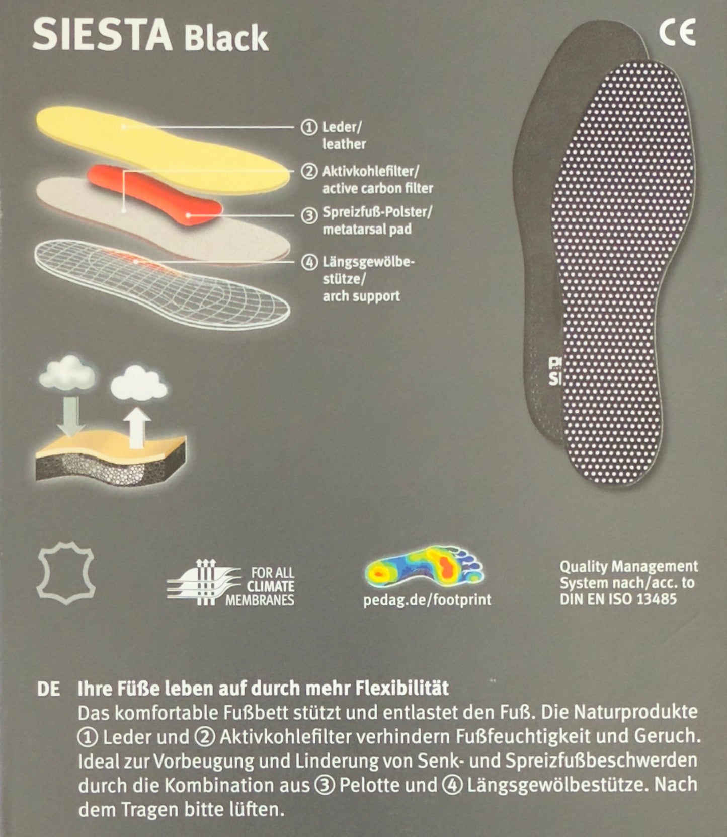 pedag Siesta - Flexible Schuheinlagen - Schweinsleder